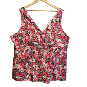 Torrid Skull Rose Surplice Peplum Top Women's Size